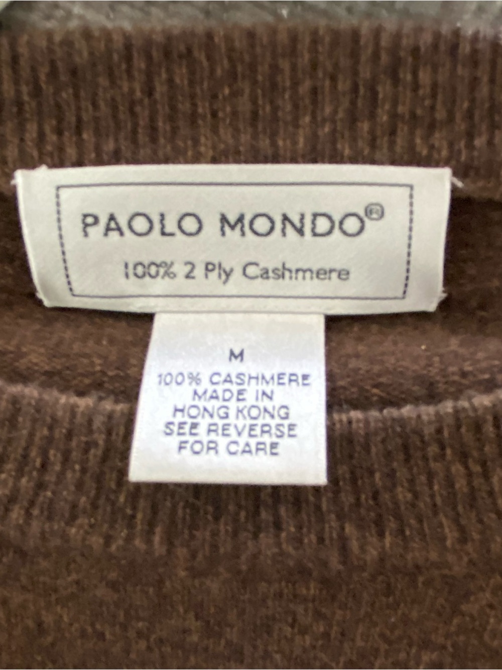 Paolo Marcov Brown Crewneck Cashmere Men's Sweater - Picture 2 of 2